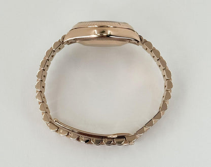 Rolex Datejust 31 Lady Midsize Rose Gold Chocolate Diamond Dial & Fluted Bezel President Bracelet 278275 - Luxury Time NYC