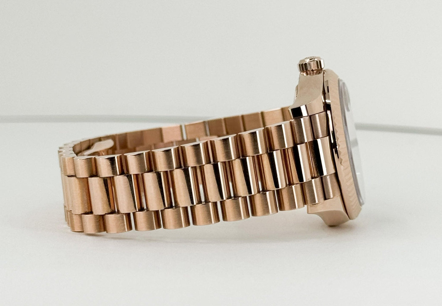 Rolex Datejust 31 Lady Midsize Rose Gold Chocolate Diamond Dial & Fluted Bezel President Bracelet 278275 - Luxury Time NYC