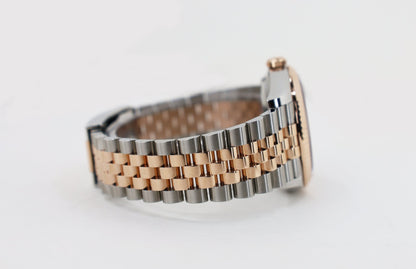 Rolex Datejust 36 Rose Gold/Steel "Wimbledon" Slate Roman Dial & Fluted Bezel Jubilee Bracelet 126231 - Luxury Time NYC