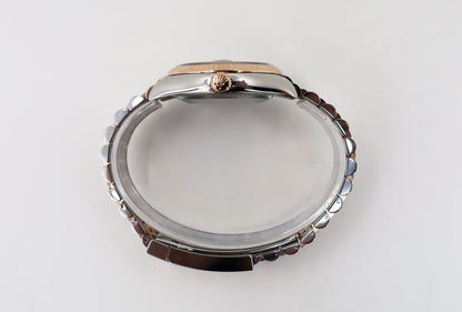 Rolex Datejust 36 Rose Gold/Steel "Wimbledon" Slate Roman Dial & Fluted Bezel Jubilee Bracelet 126231 - Luxury Time NYC