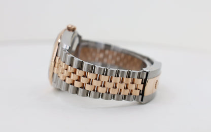 Rolex Datejust 36 Rose Gold/Steel "Wimbledon" Slate Roman Dial & Fluted Bezel Jubilee Bracelet 126231 - Luxury Time NYC