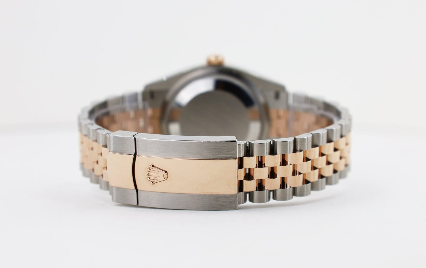 Rolex Datejust 36 Rose Gold/Steel "Wimbledon" Slate Roman Dial & Fluted Bezel Jubilee Bracelet 126231 - Luxury Time NYC