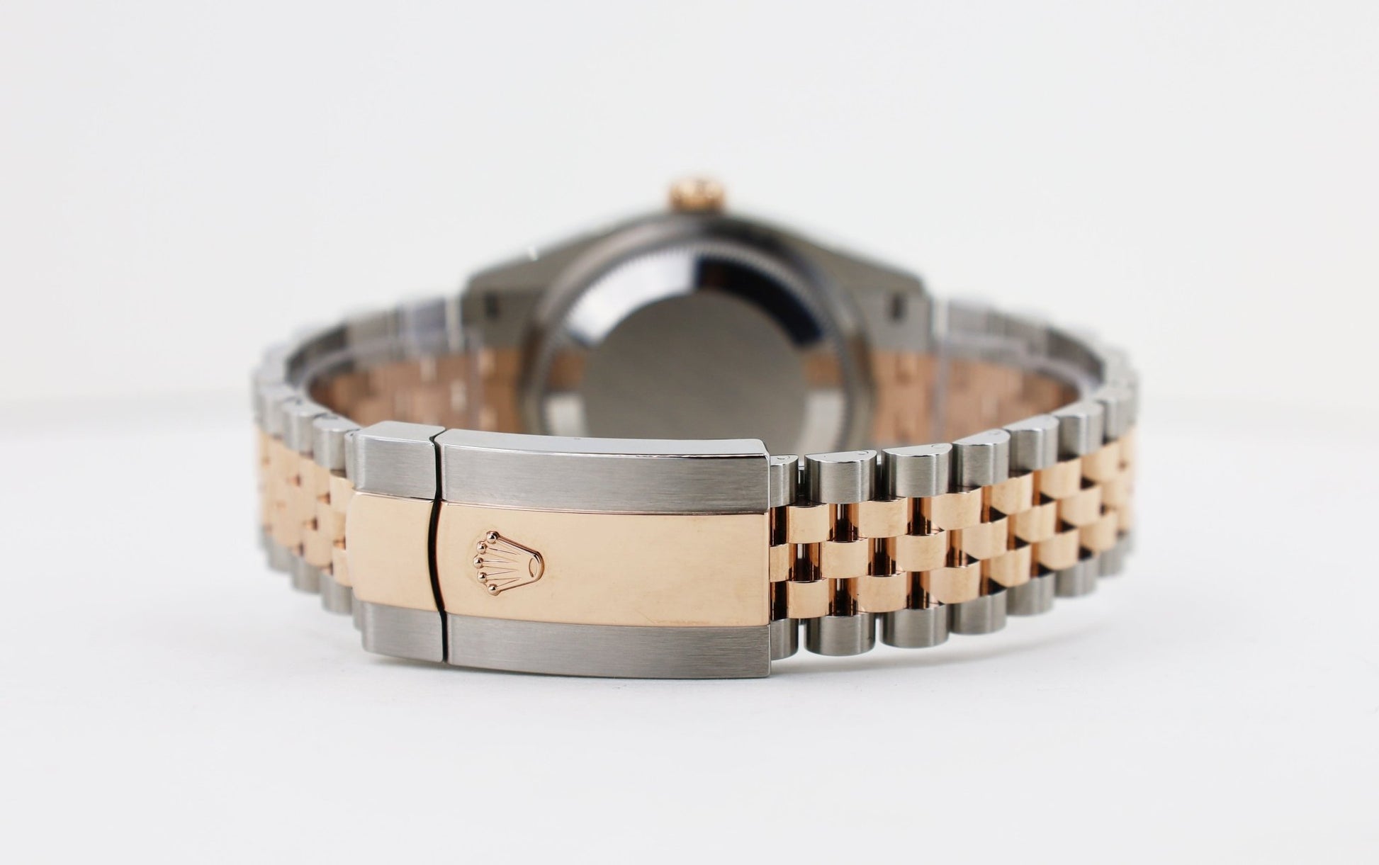 Rolex Datejust 36 Rose Gold/Steel "Wimbledon" Slate Roman Dial & Fluted Bezel Jubilee Bracelet 126231 - Luxury Time NYC