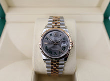 Load image into Gallery viewer, Rolex Datejust 36 Rose Gold/Steel &quot;Wimbledon&quot; Slate Roman Dial &amp; Fluted Bezel Jubilee Bracelet 126231 - Luxury Time NYC