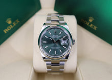 Load image into Gallery viewer, Rolex Datejust 36 Stainless Steel Mint Green Index Dial &amp; Smooth Domed Bezel Oyster Bracelet 126200 - Luxury Time NYC