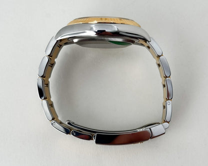 Rolex Datejust 36 Yellow Gold/Steel Champagne Diamond Dial & Fluted Bezel Oyster Bracelet 126233 - Luxury Time NYC