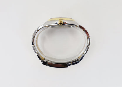 Rolex Datejust 36 Yellow Gold/Steel Golden Palm Motif Index Dial Fluted Bezel Oyster Bracelet 126233 - Luxury Time NYC