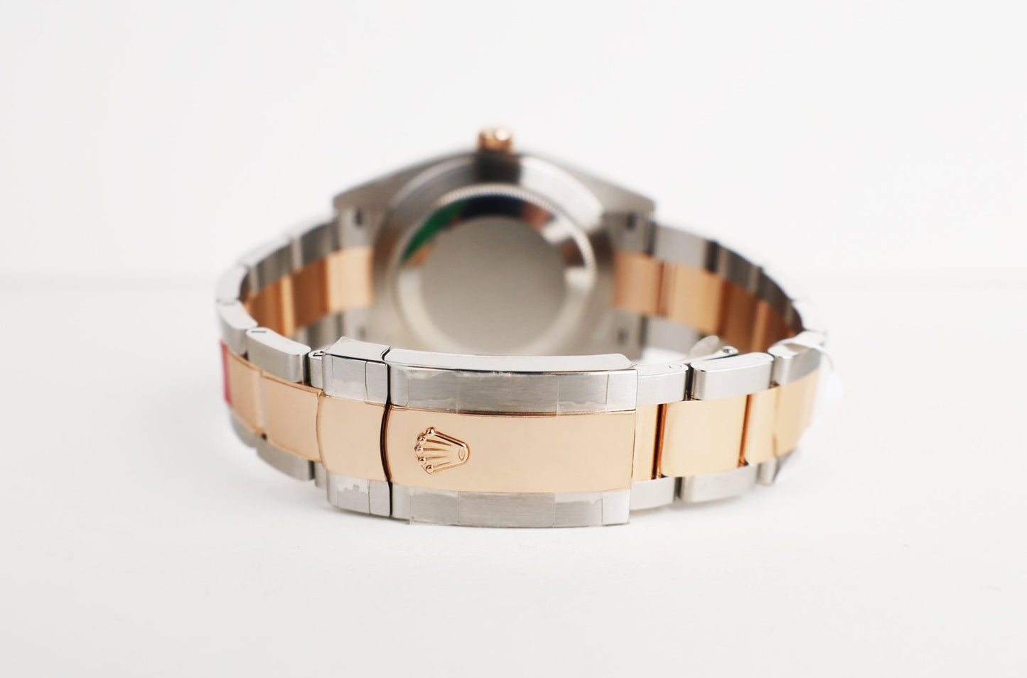 Rolex Datejust 41 Rose Gold/Steel Sundust Diamond Dial Smooth Bezel Oyster Bracelet 126301 - Luxury Time NYC