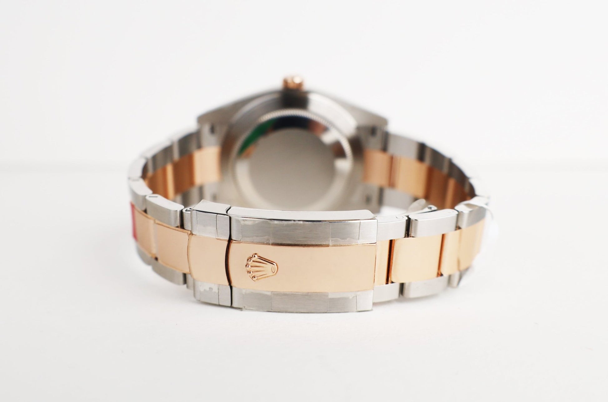 Rolex Datejust 41 Rose Gold/Steel Sundust Diamond Dial Smooth Bezel Oyster Bracelet 126301 - Luxury Time NYC