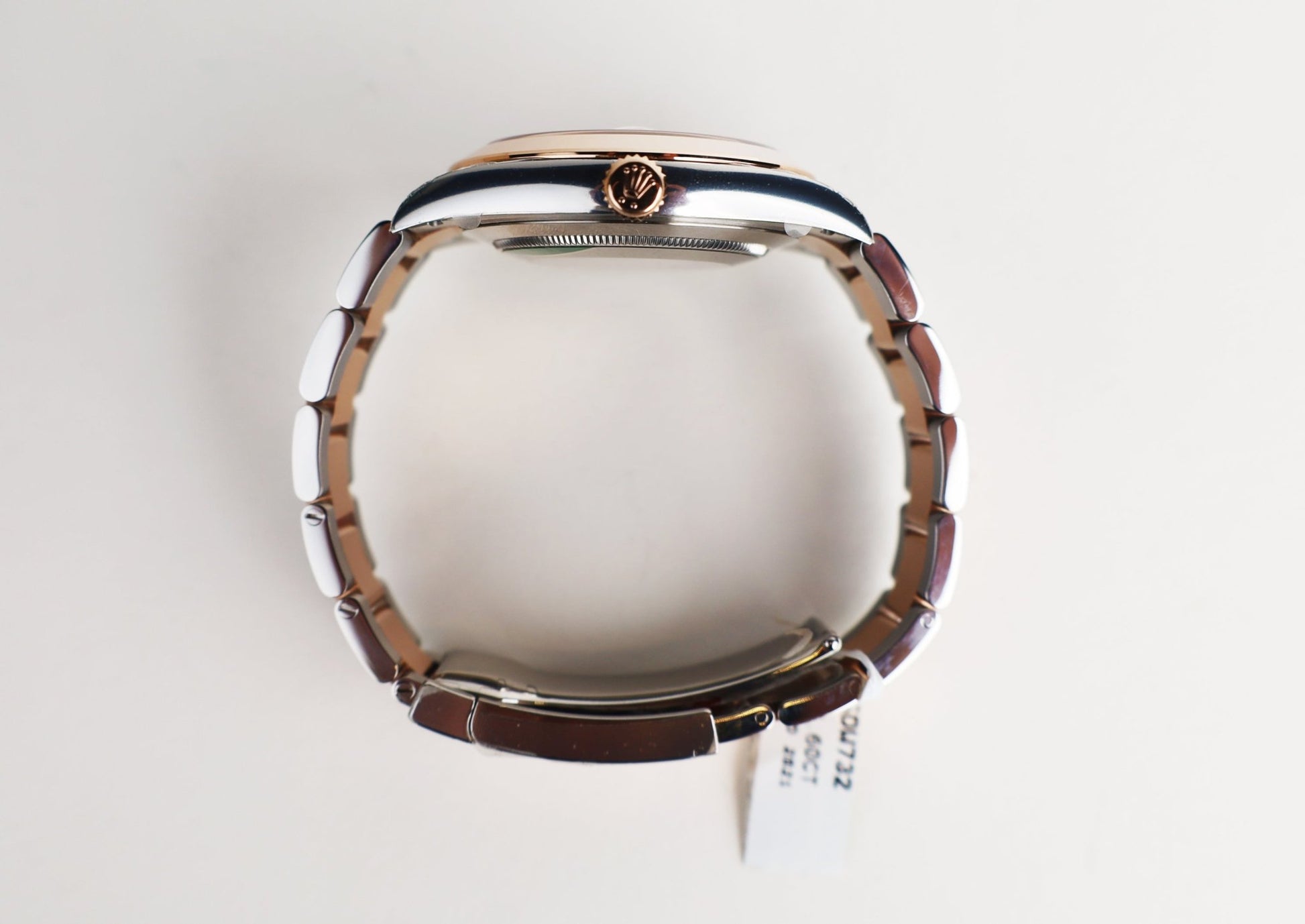 Rolex Datejust 41 Rose Gold/Steel Sundust Diamond Dial Smooth Bezel Oyster Bracelet 126301 - Luxury Time NYC