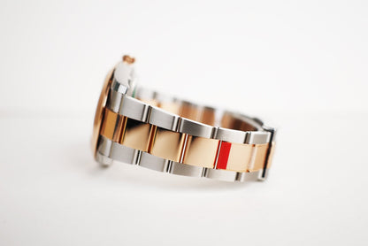 Rolex Datejust 41 Rose Gold/Steel Sundust Diamond Dial Smooth Bezel Oyster Bracelet 126301 - Luxury Time NYC