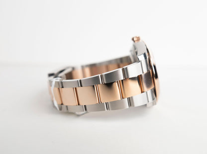 Rolex Datejust 41 Rose Gold/Steel Sundust Diamond Dial Smooth Bezel Oyster Bracelet 126301 - Luxury Time NYC