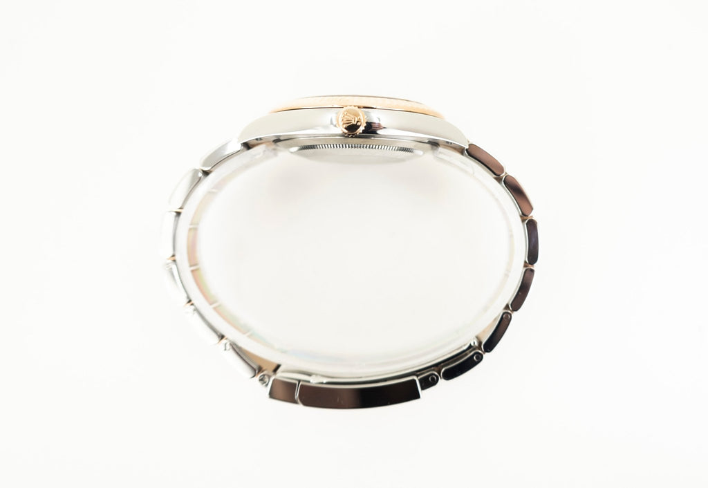 Rolex Datejust 41 Rose Gold/Steel Sundust Index Dial Fluted Bezel Oyster Bracelet 126331 - Luxury Time NYC