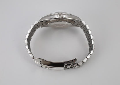 Rolex Datejust 41 Stainless Steel Blue Roman Dial Smooth Bezel Jubilee Bracelet 126300 - Luxury Time NYC