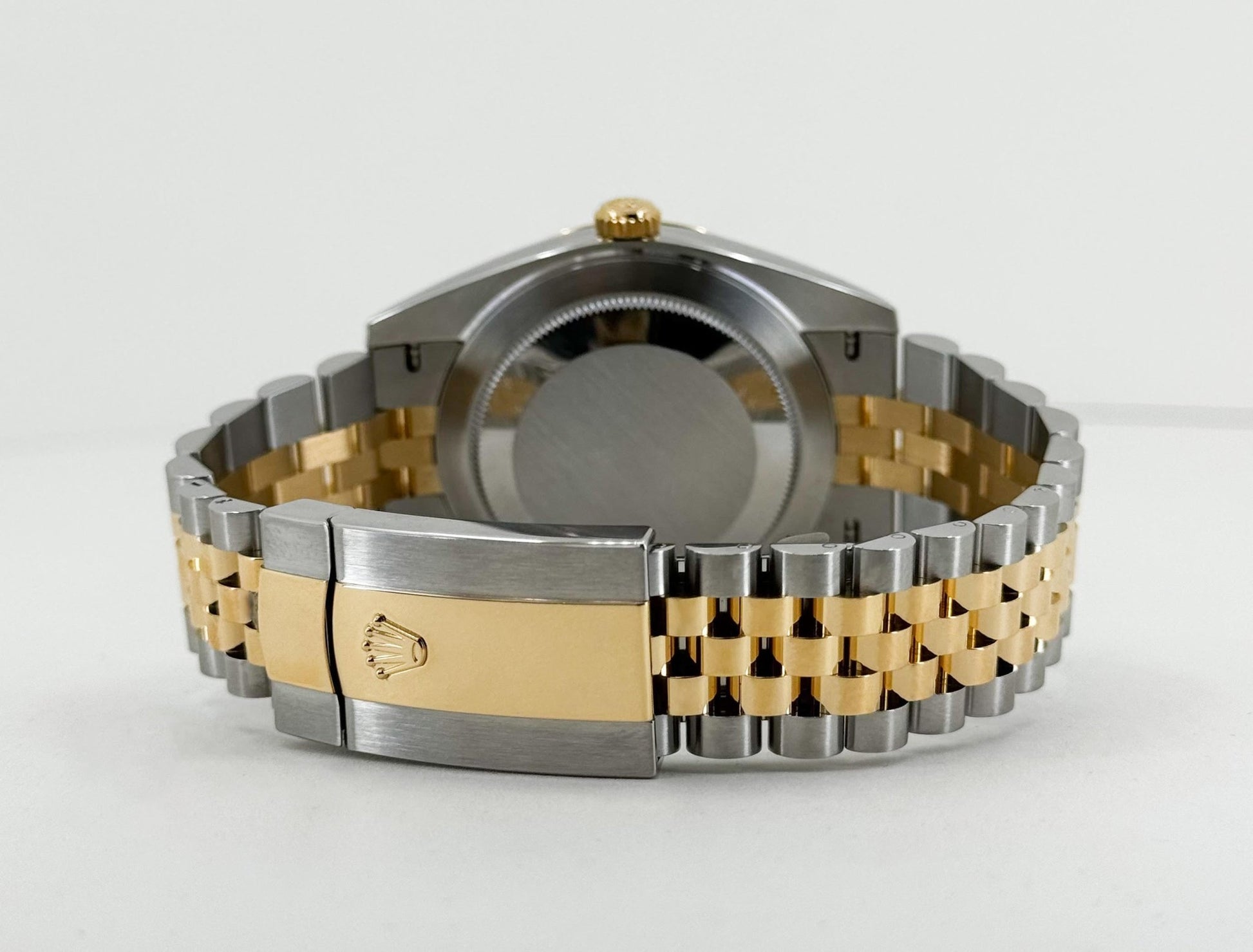 Rolex Datejust 41 Yellow Gold/Steel Champagne Diamond Dial Fluted Bezel Jubilee Bracelet 126333 - Luxury Time NYC