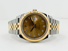 Load image into Gallery viewer, Rolex Datejust 41 Yellow Gold/Steel Champagne Diamond Dial Fluted Bezel Jubilee Bracelet 126333 - Luxury Time NYC