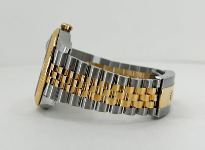 Rolex Datejust 41 Yellow Gold/Steel Champagne Diamond Dial Fluted Bezel Jubilee Bracelet 126333 - Luxury Time NYC