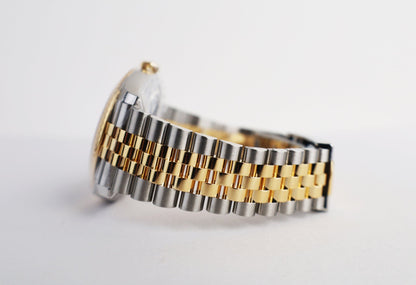 Rolex Datejust 41 Yellow Gold/Steel Slate Roman Dial Fluted Bezel Jubilee Bracelet 126333 - Luxury Time NYC