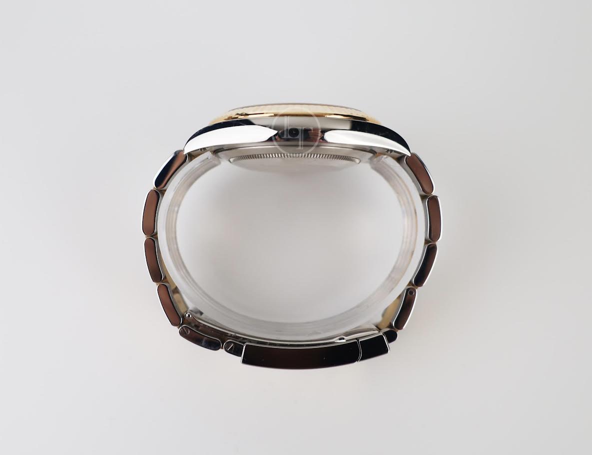 Rolex Datejust 41 Yellow Gold/Steel Slate Roman Dial Fluted Bezel Oyster Bracelet 126333 - Luxury Time NYC