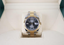 Load image into Gallery viewer, Rolex Datejust 41 Yellow Gold/Steel Slate Roman Dial Fluted Bezel Oyster Bracelet 126333 - Luxury Time NYC