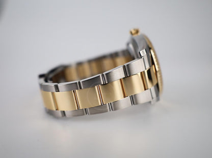 Rolex Datejust 41 Yellow Gold/Steel White Mother of Pearl Diamond Dial Fluted Bezel Oyster Bracelet 126333 - Luxury Time NYC