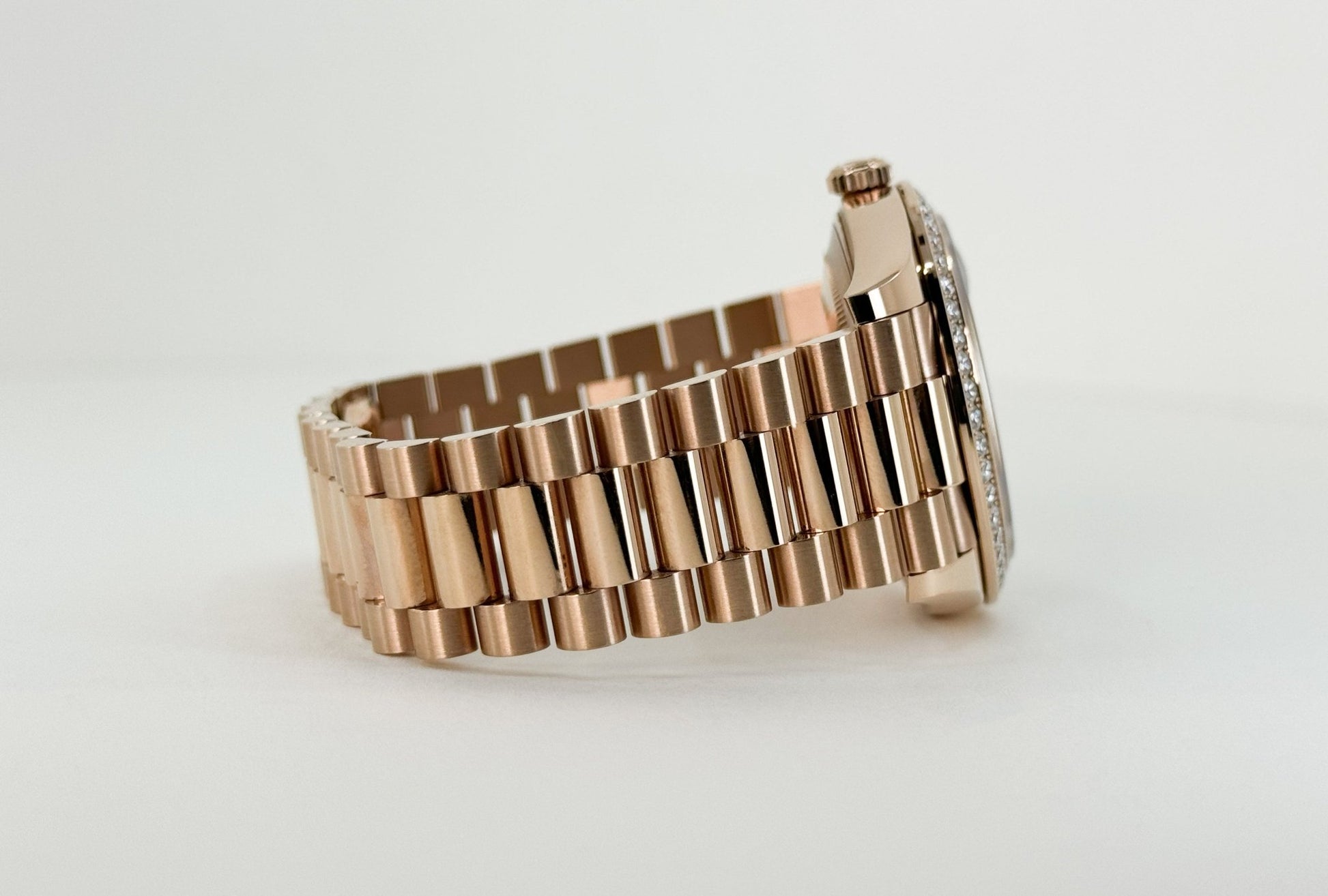 Rolex Day-Date 40 Rose Gold Eisenkiesel Diamond Dial & Diamond Bezel President Bracelet - 228345RBR - Luxury Time NYC