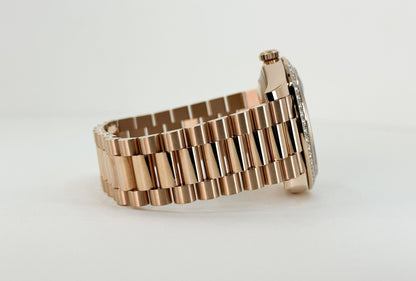 Rolex Day-Date 40 Rose Gold Eisenkiesel Diamond Dial & Diamond Bezel President Bracelet - 228345RBR - Luxury Time NYC