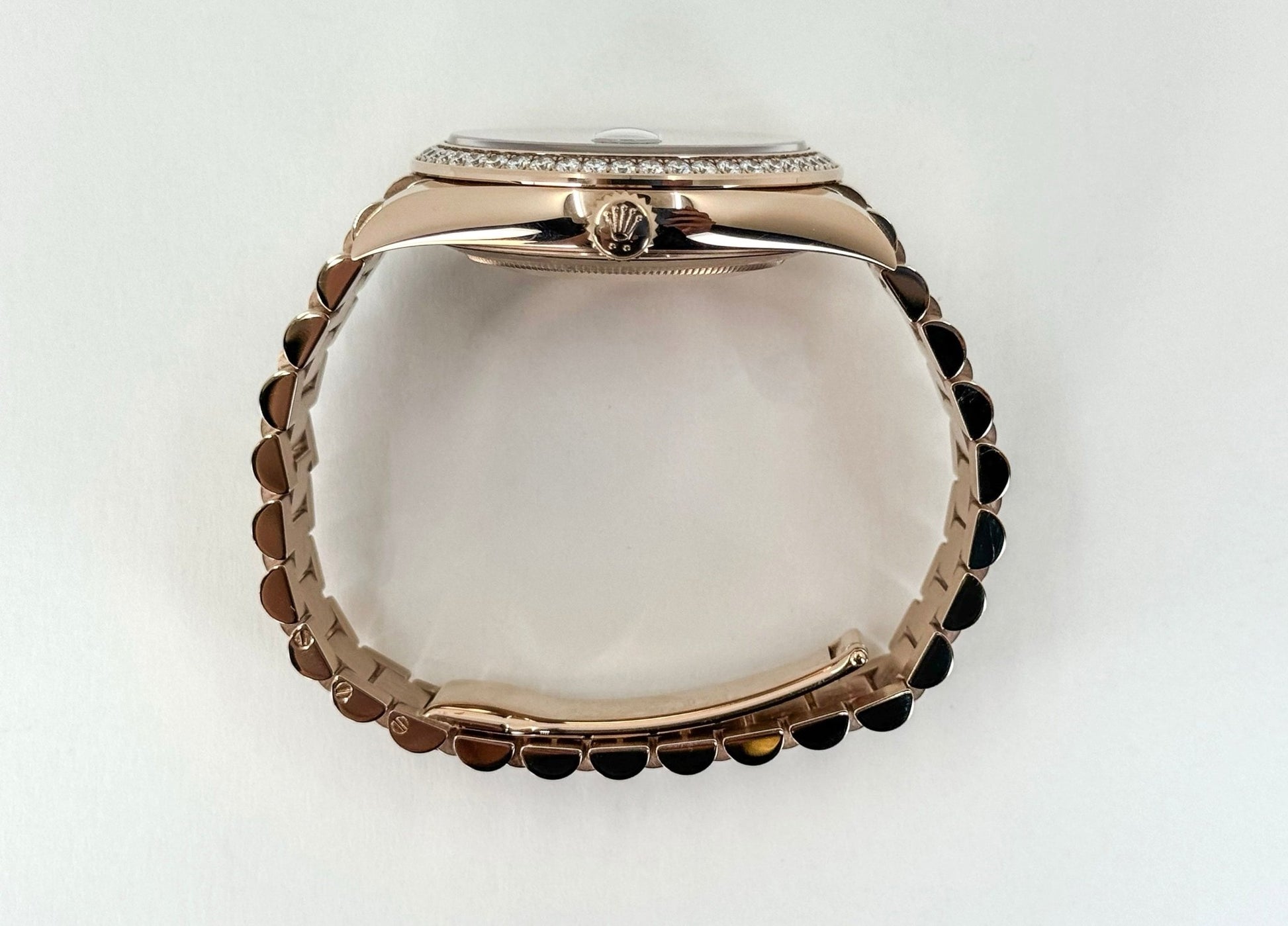 Rolex Day-Date 40 Rose Gold Eisenkiesel Diamond Dial & Diamond Bezel President Bracelet - 228345RBR - Luxury Time NYC