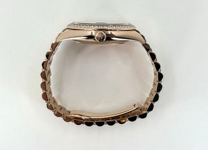 Rolex Day-Date 40 Rose Gold Eisenkiesel Diamond Dial & Diamond Bezel President Bracelet - 228345RBR - Luxury Time NYC