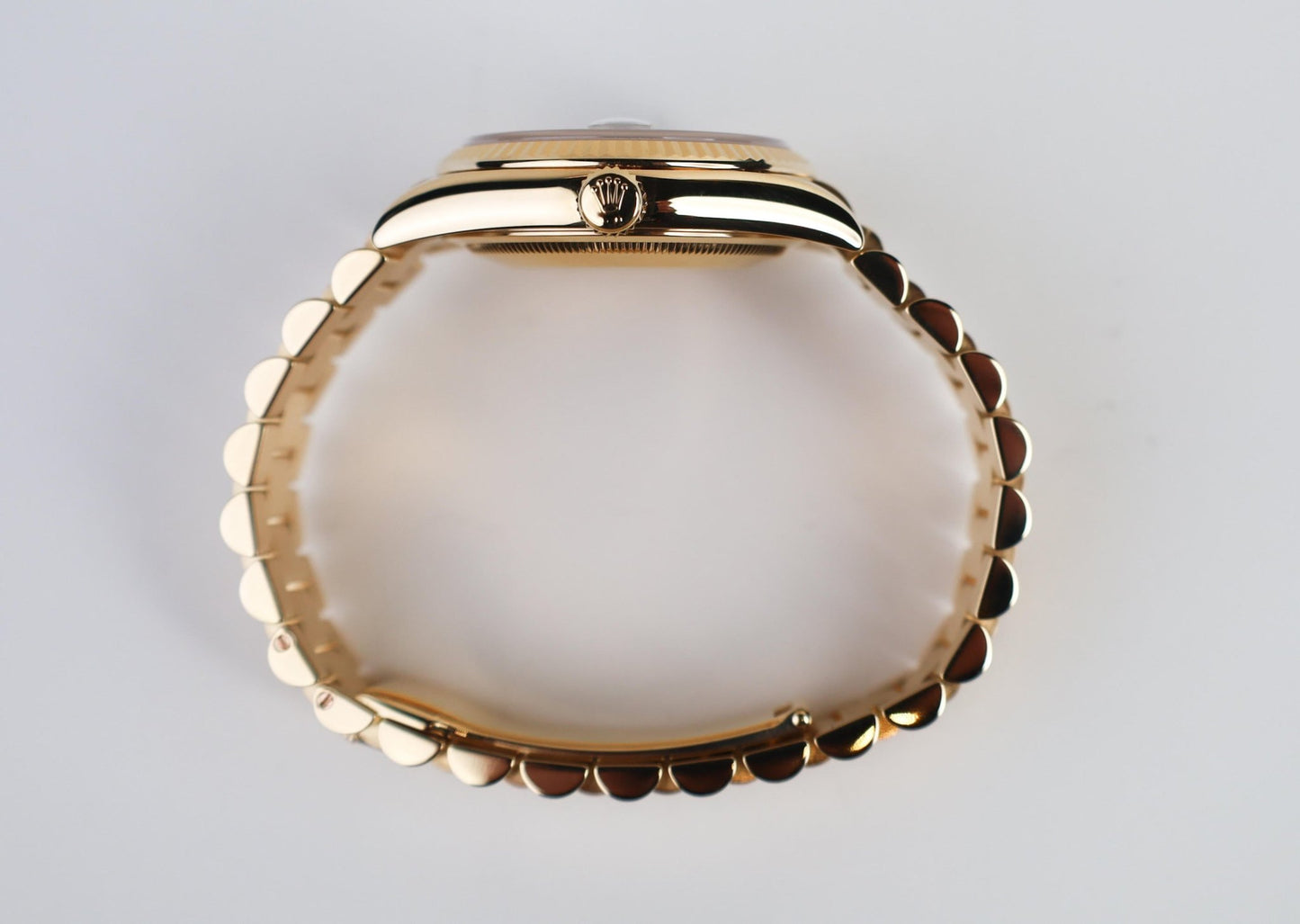 Rolex Day-Date 40 Yellow Gold Watch - Fluted Bezel - Green Roman Dial - President Bracelet - 228238 grrp - Luxury Time NYC