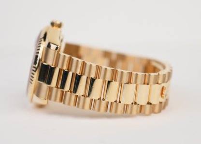Rolex Day-Date 40 Yellow Gold Watch - Fluted Bezel - Green Roman Dial - President Bracelet - 228238 grrp - Luxury Time NYC