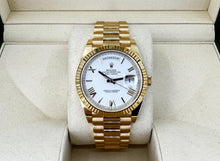 Load image into Gallery viewer, Rolex Day-Date 40 Yellow Gold White Roman Dial &amp; Fluted Bezel President Bracelet 228238 - Luxury Time NYC