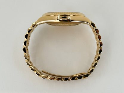 Rolex Day-Date 41 Yellow Gold Champagne Diamond Dial & Fluted Bezel President Bracelet - 218238 - Luxury Time NYC