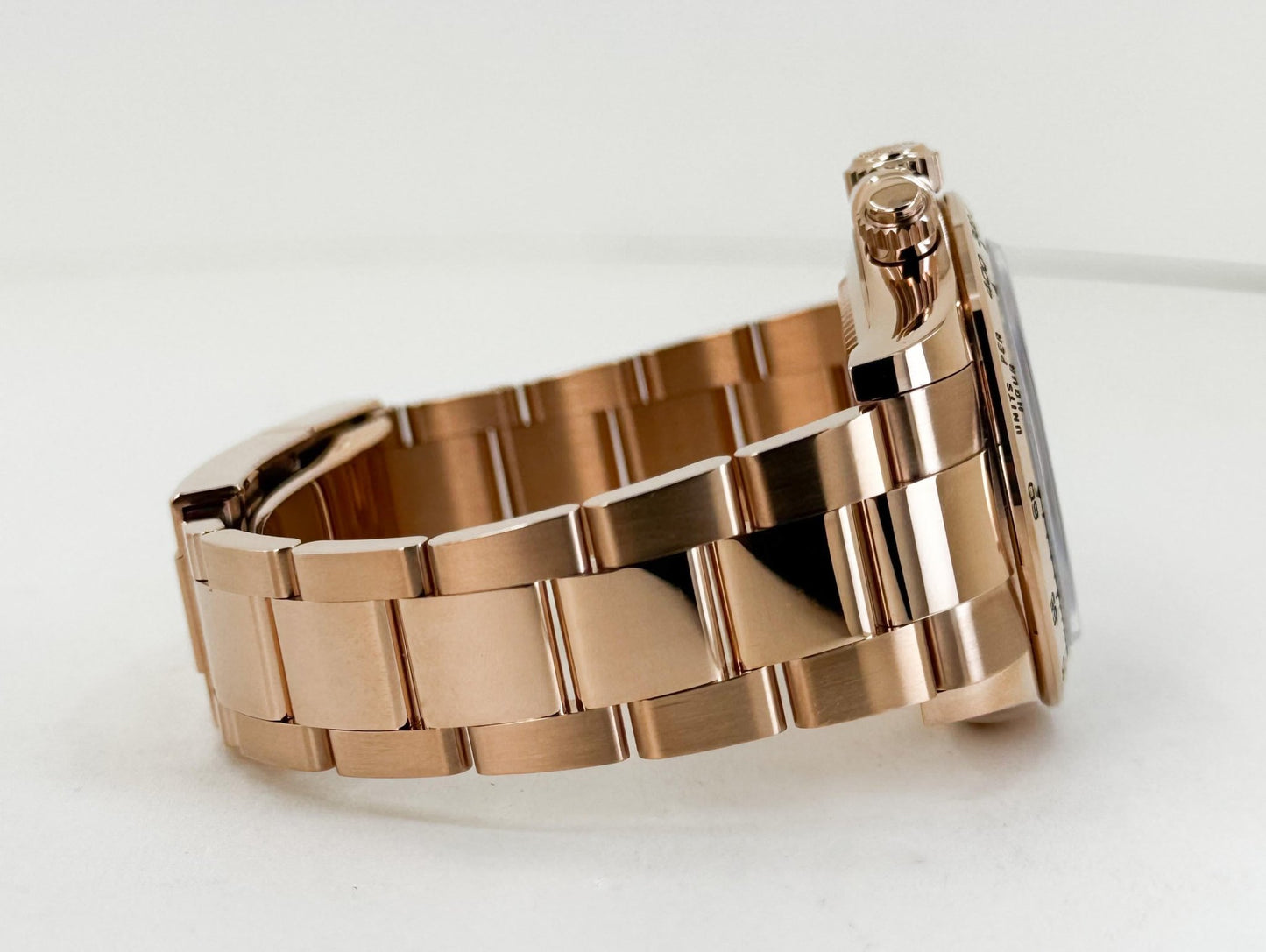 Rolex Daytona Rose Gold Meteorite and Black Subdials Dial Index Dial Gold Bezel Oyster Bracelet 116505 - Luxury Time NYC