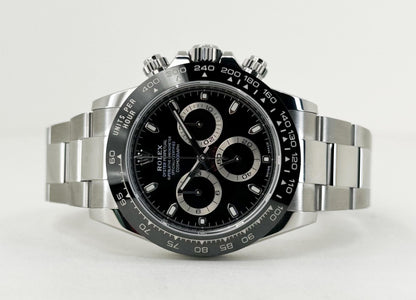 Rolex Daytona Stainless Steel Black Index Dial Ceramic Bezel Oyster Bracelet 116500LN - Luxury Time NYC