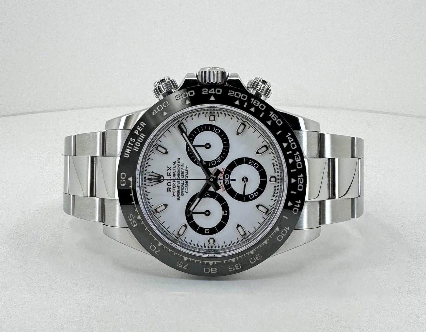 Rolex Daytona Stainless Steel White Index Dial Ceramic Bezel Oyster Bracelet 116500LN - Luxury Time NYC