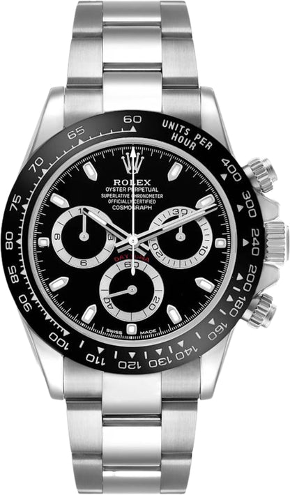 Rolex Daytona Stainless Steel Black Index Dial Ceramic Bezel Oyster Bracelet 116500LN