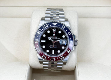 Rolex GMT Master II “Pepsi” Steel Black Dial Red/Blue Ceramic Bezel Jubilee Bracelet 126710BLRO - Luxury Time NYC