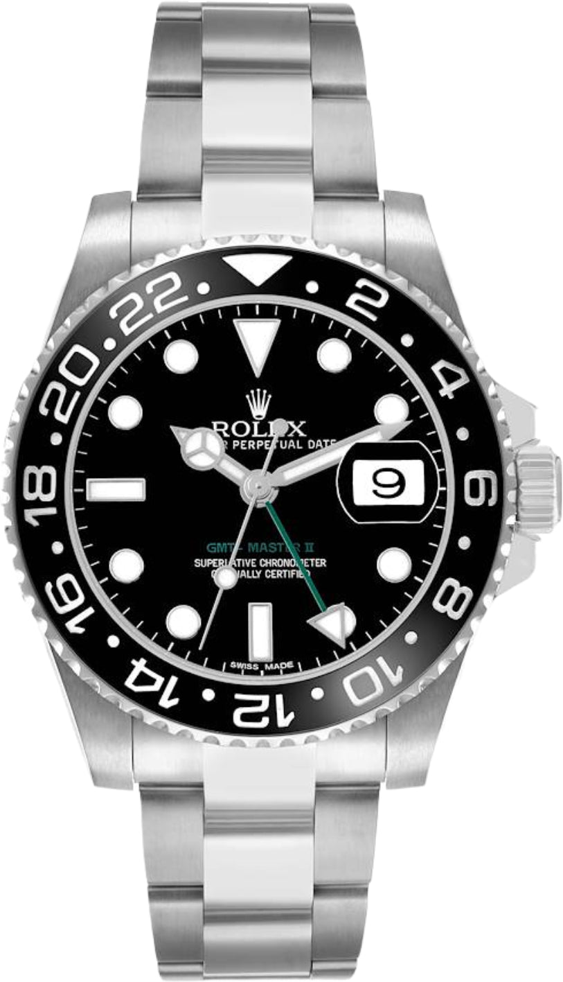 Rolex GMT Master II Stainless Steel Black Dial Ceramic Bezel Oyster Bracelet 116710LN
