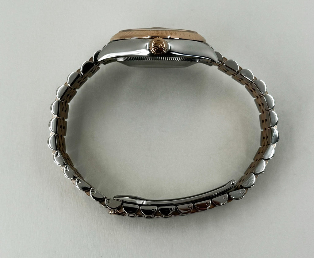 Rolex Lady-Datejust 31 Rose Gold/Steel Rose Index Dial & Fluted Bezel Jubilee Bracelet 278271 - Luxury Time NYC
