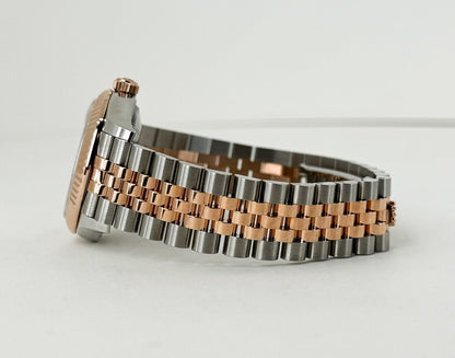 Rolex Lady-Datejust 31 Rose Gold/Steel Rose Index Dial & Fluted Bezel Jubilee Bracelet 278271 - Luxury Time NYC