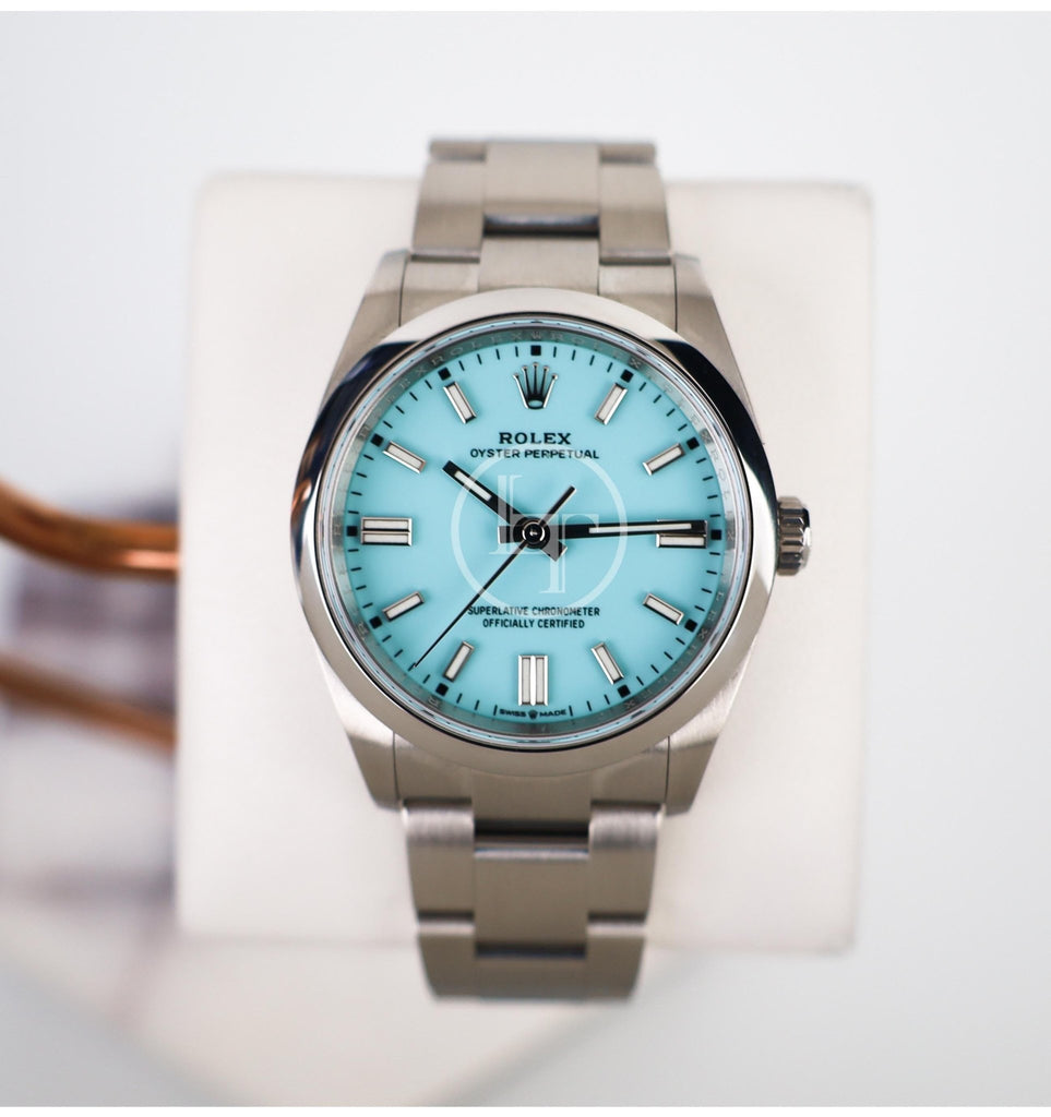 Rolex Oyster Perpetual 36 Watch - Domed Bezel - Turquoise Blue Index Dial - Oyster Bracelet - 2020 Release - 126000 tbio - Luxury Time NYC