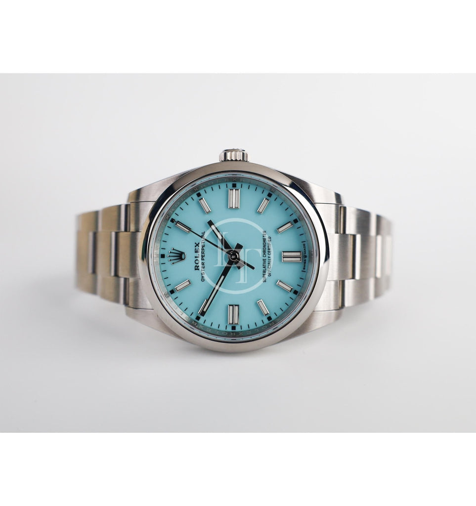 Rolex Oyster Perpetual 36 Watch - Domed Bezel - Turquoise Blue Index Dial - Oyster Bracelet - 2020 Release - 126000 tbio - Luxury Time NYC