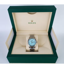 Load image into Gallery viewer, Rolex Oyster Perpetual 36 Watch - Domed Bezel - Turquoise Blue Index Dial - Oyster Bracelet - 2020 Release - 126000 tbio - Luxury Time NYC