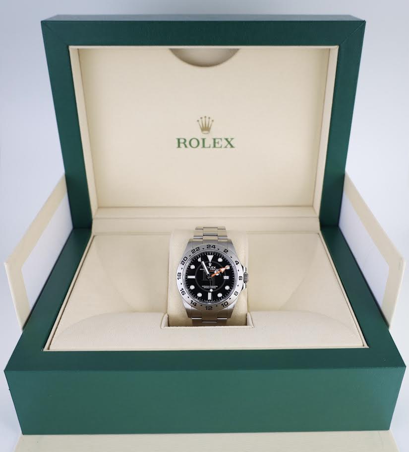 Rolex Oyster Perpetual Explorer II Watch - Oystersteel - Black Dial - Oyster Bracelet - 2021 Release - 226570 bk - Luxury Time NYC