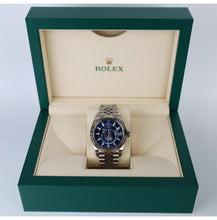 Load image into Gallery viewer, Rolex Oyster Perpetual White Rolesor Sky - Dweller Watch - Blue Index Dial - Jubilee Bracelet - 326934 blij - Luxury Time NYC