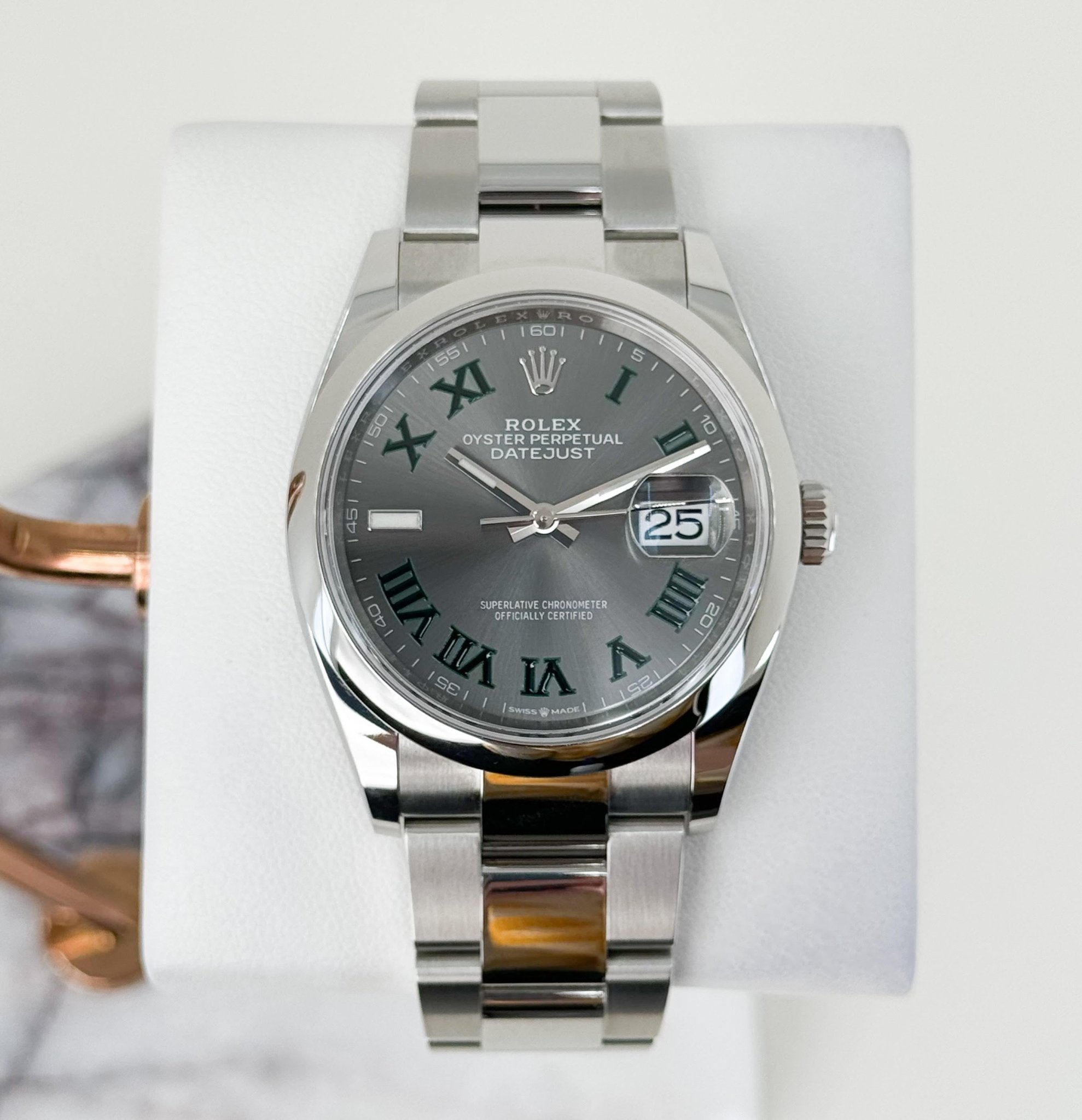 Rolex Oystersteel Datejust 36 Watch - Domed Bezel - Slate Roman Dial - Oyster Bracelet - 126200 slgro - Luxury Time NYC
