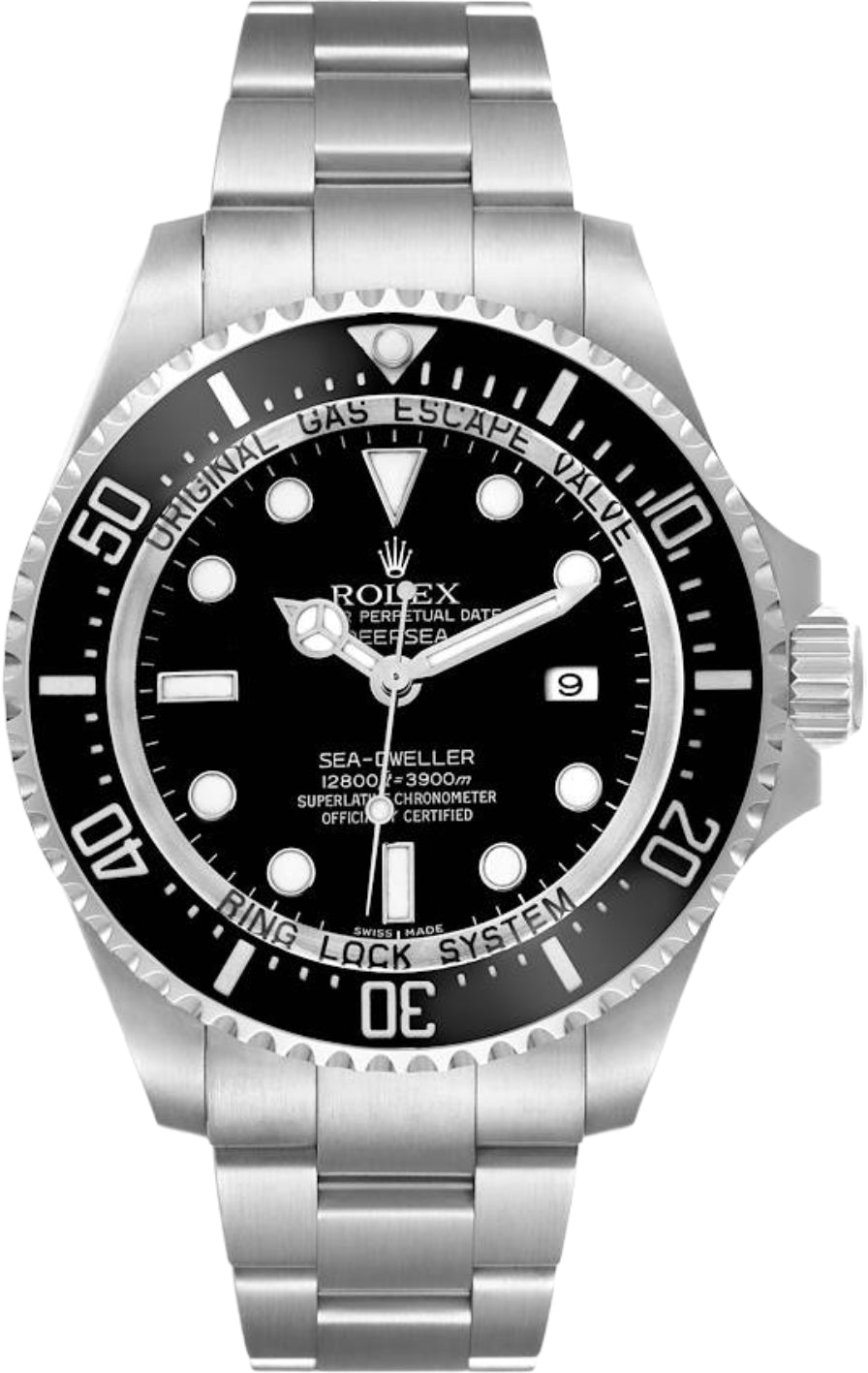 Rolex Deepsea-44mm Stainless Steel Black Ceramic Black Dial Watch - 116660