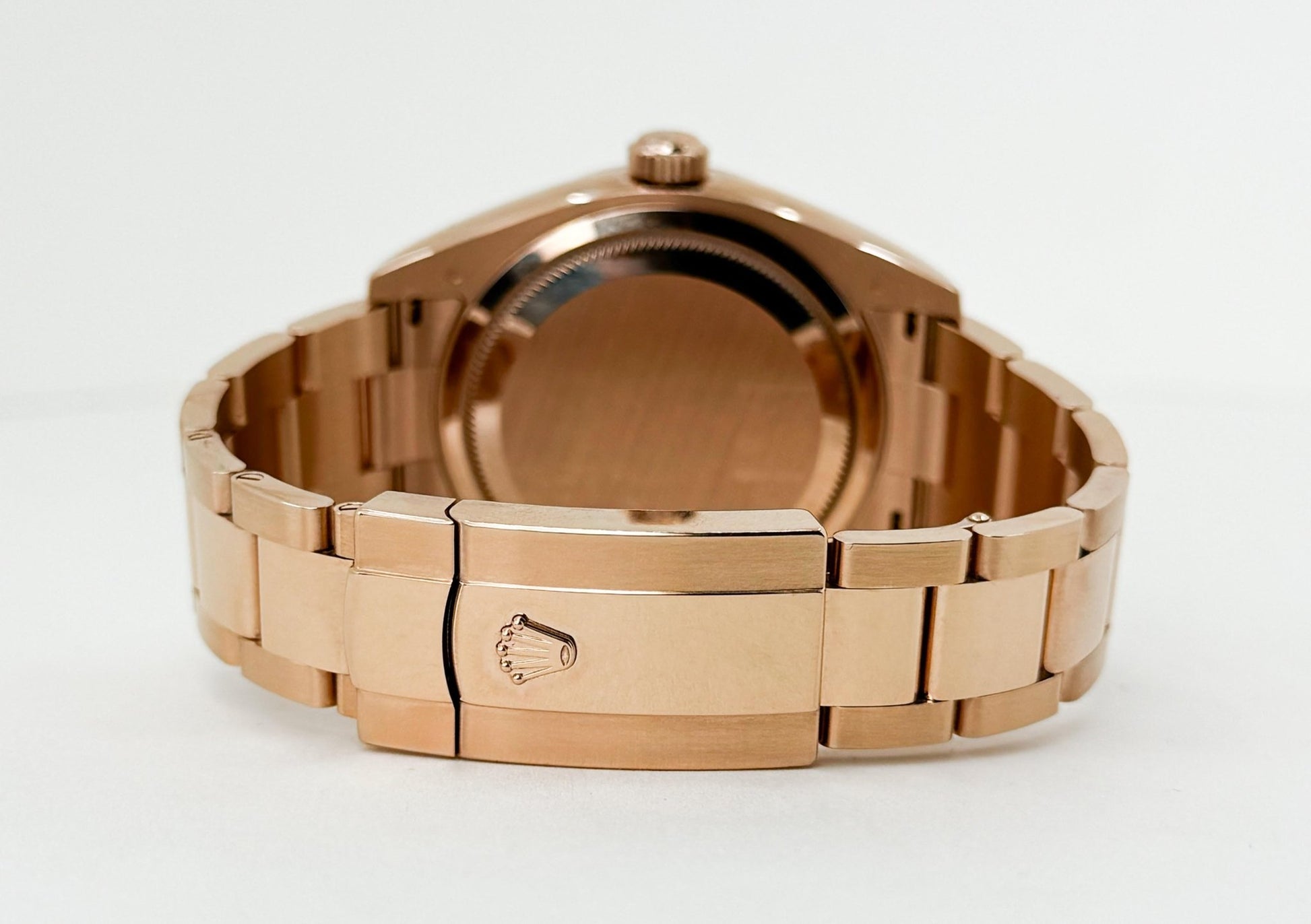 Rolex Sky-Dweller Rose Gold White Index Dial Fluted Bezel Oyster Bracelet 326935 - Luxury Time NYC