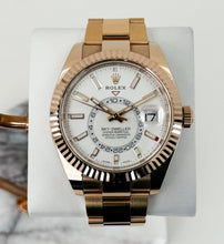 Load image into Gallery viewer, Rolex Sky-Dweller Rose Gold White Index Dial Fluted Bezel Oyster Bracelet 326935 - Luxury Time NYC